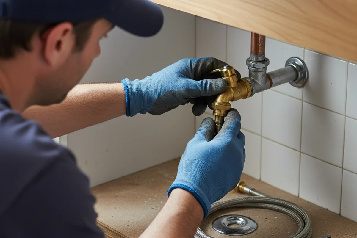 Shutoff valve and fitting work during Faucet and Fixture Repair in Buckland